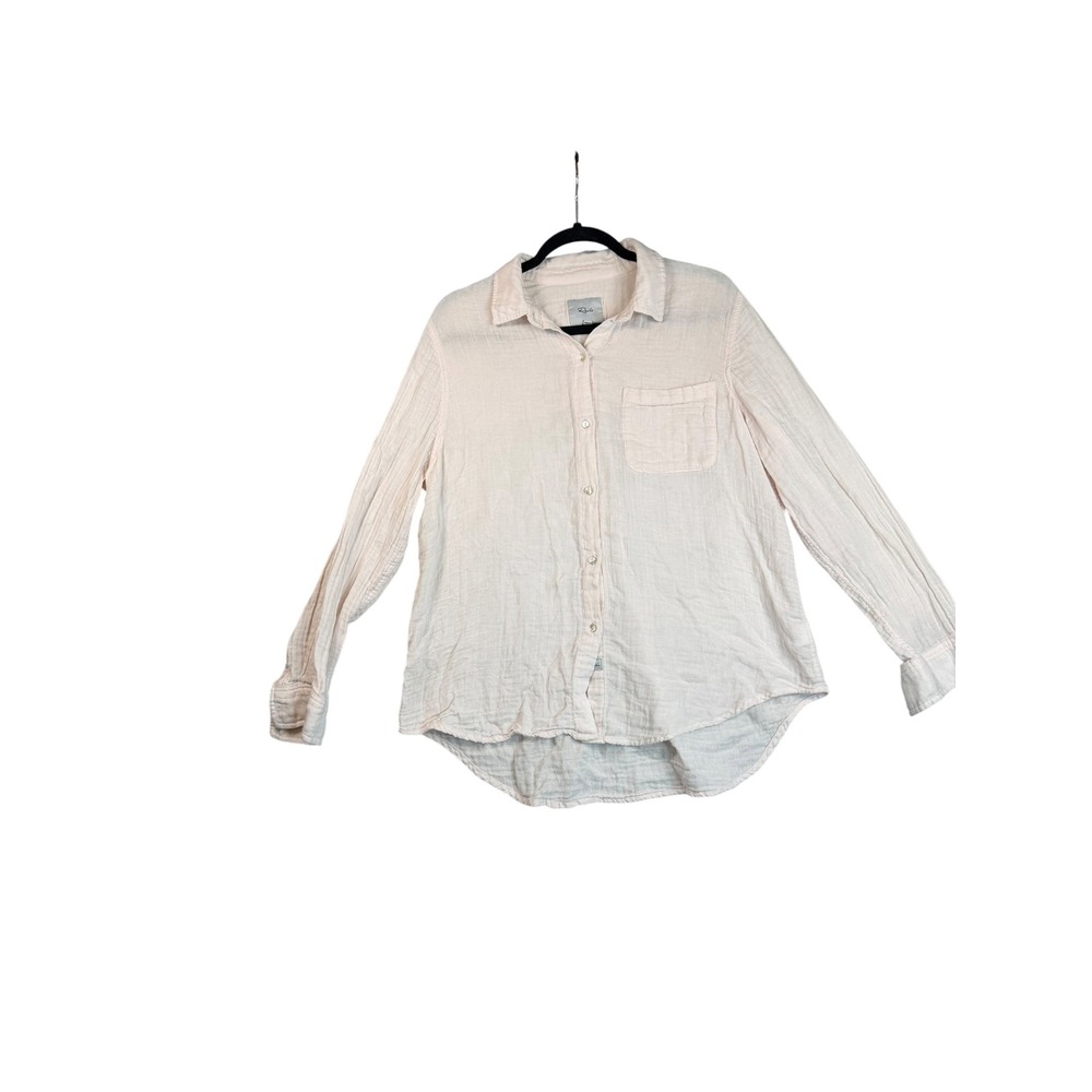 Rails Ellis Cotton Gauze Button Down Shirt Light Pink Womens Size Medium